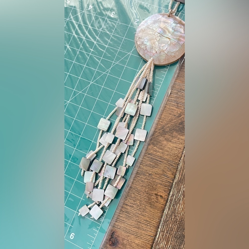 Chicos Shell Beaded Statement Necklace - image 8